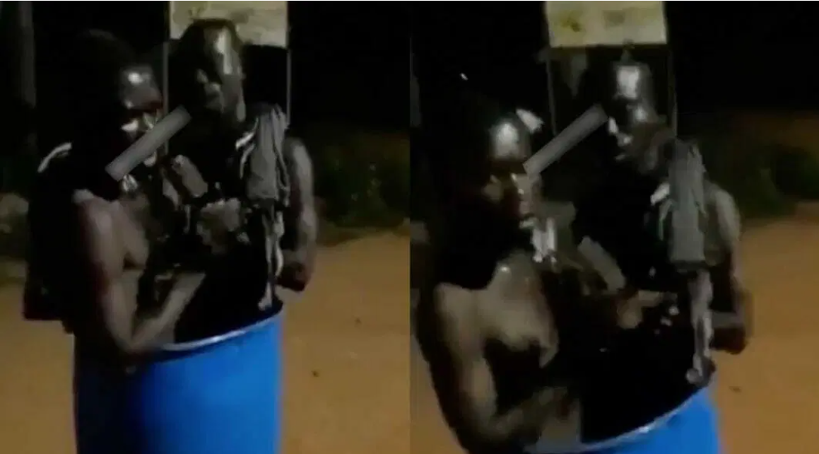 Thieves caught stealing, forced to sing praises to God  (video)