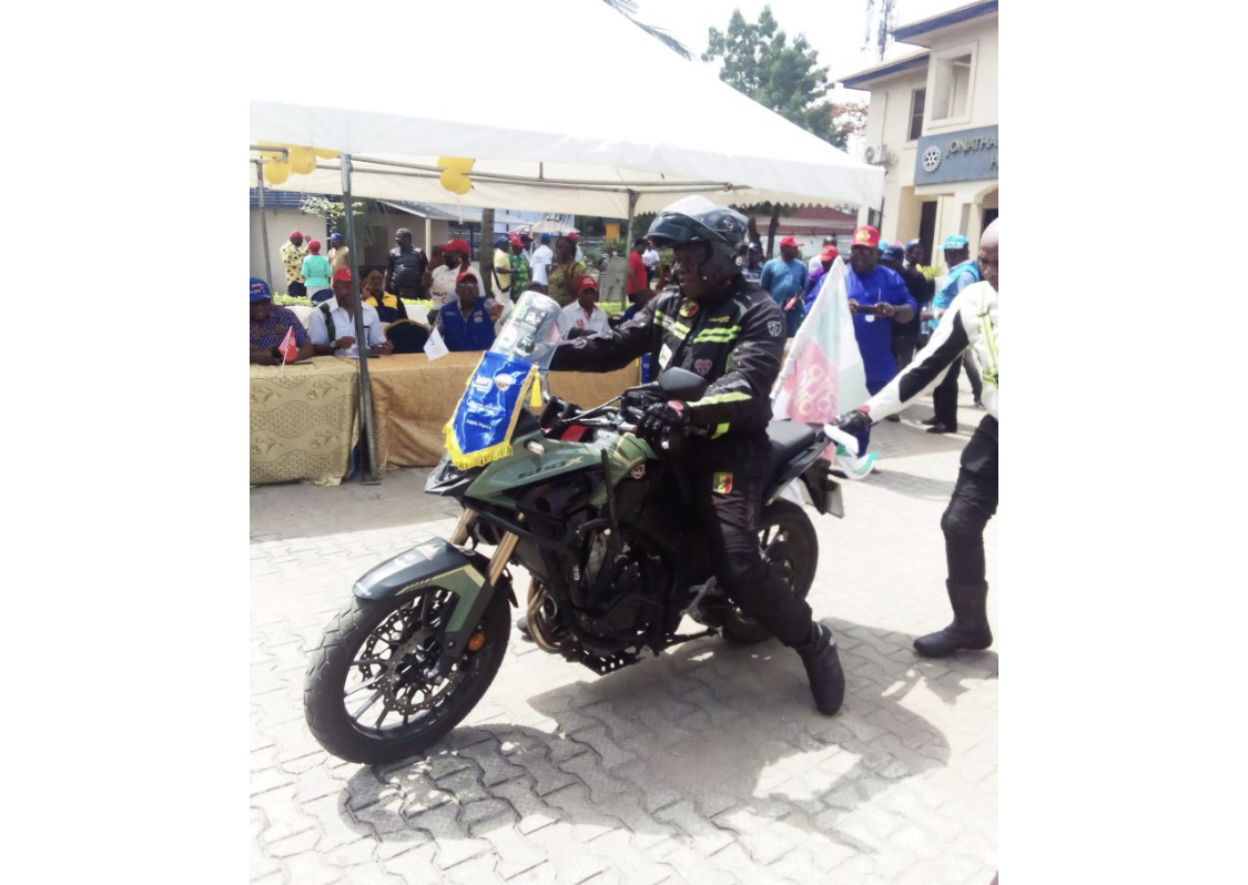 Nigerian biker arrives Lagos from London, extols Africa’s rich uniqueness