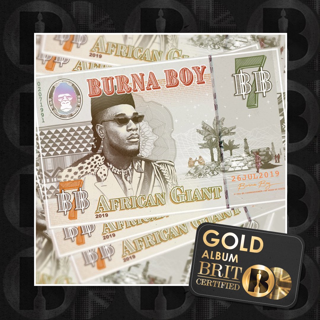 Burna Boy’s ‘African Giant’ certified Gold in UK